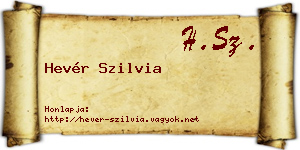 Hevér Szilvia névjegykártya